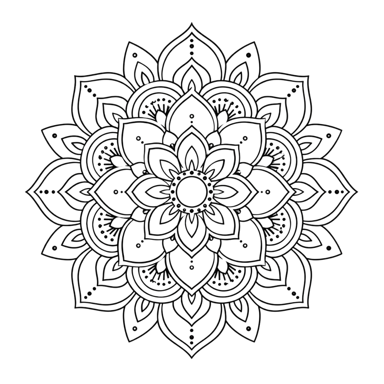 Hand-drawn mandala outline